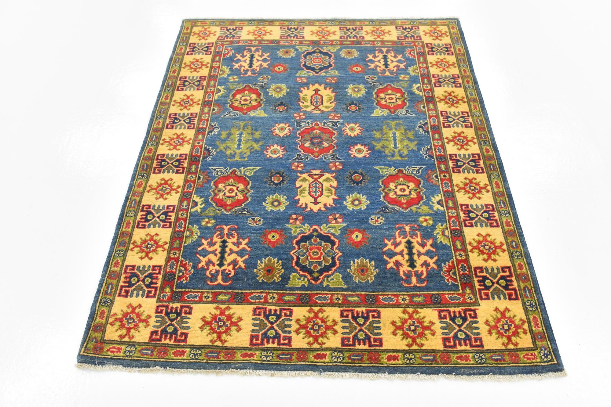 4' 3 x 5' 5 Hand Knotted Kazak Rug
