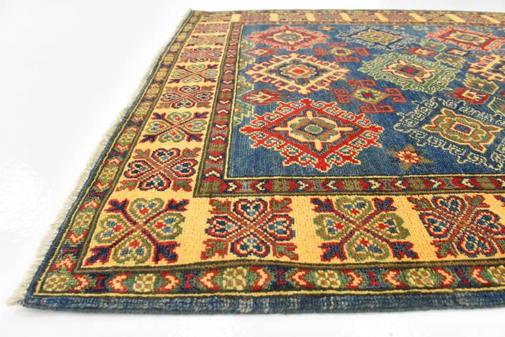 Detail image of 4' 2 x 6' 2 Hand Knotted Kazak Rug