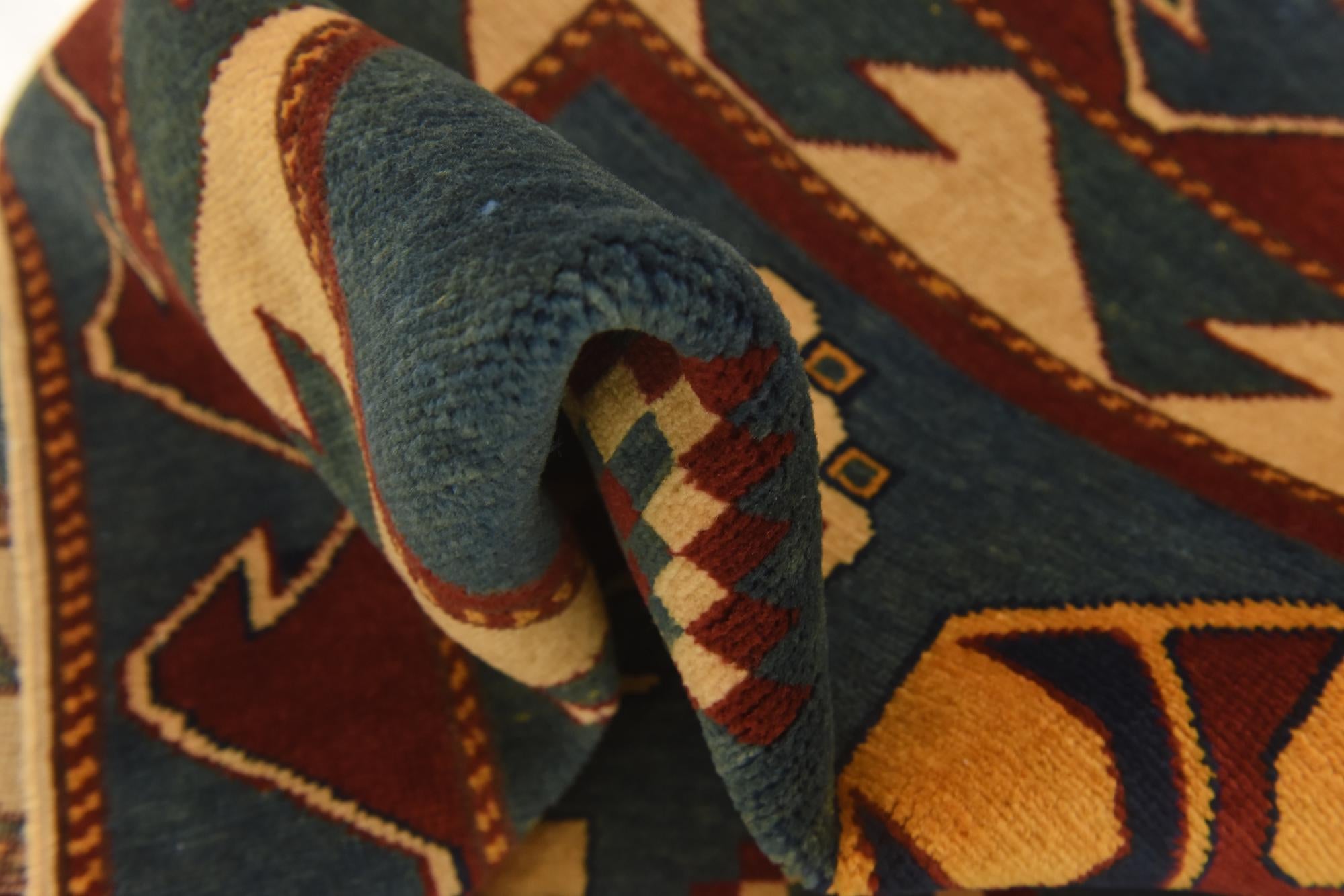 3' 2 x 4' 6 Hand Knotted Kazak Rug