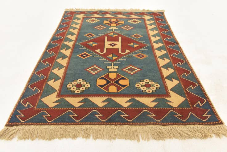 Detail image of 3' 2 x 4' 6 Hand Knotted Kazak Rug