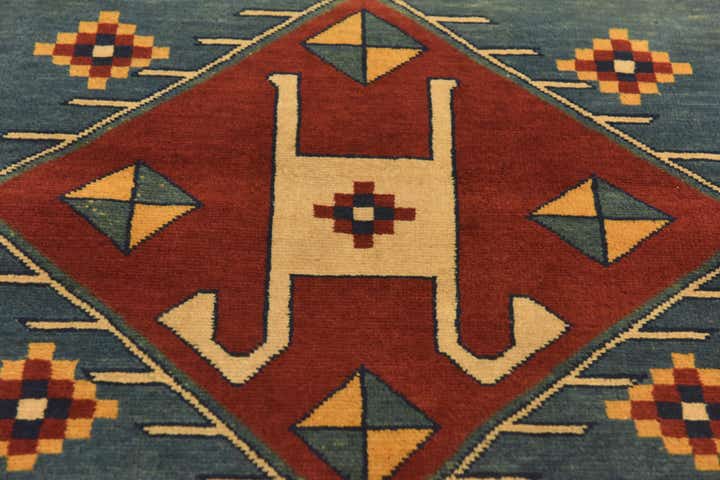 3' 2 x 4' 6 Hand Knotted Kazak Rug