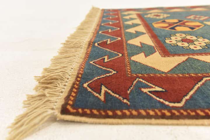 3' 2 x 4' 6 Hand Knotted Kazak Rug