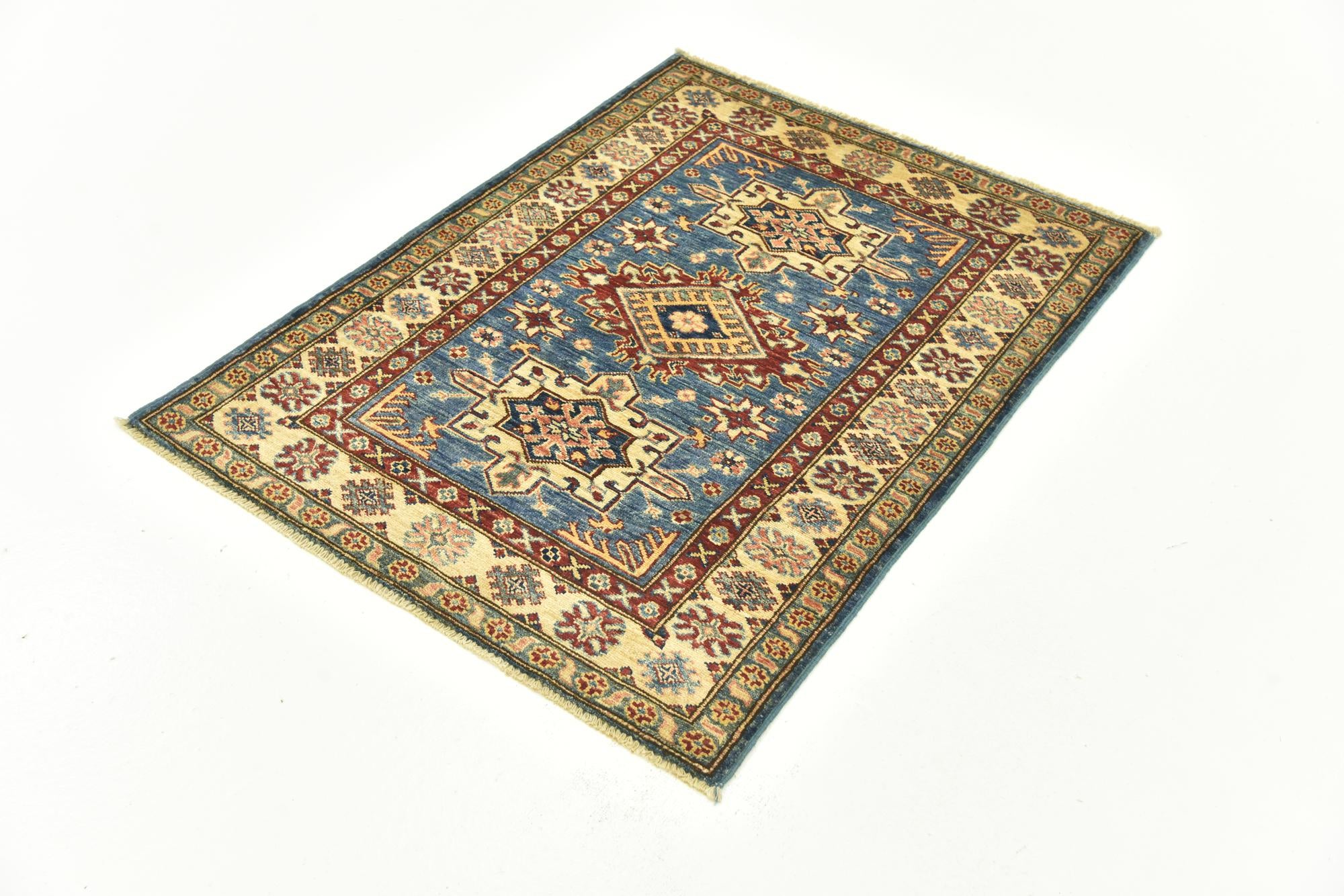 85cm x 115cm Hand Knotted Kazak Oriental Rug