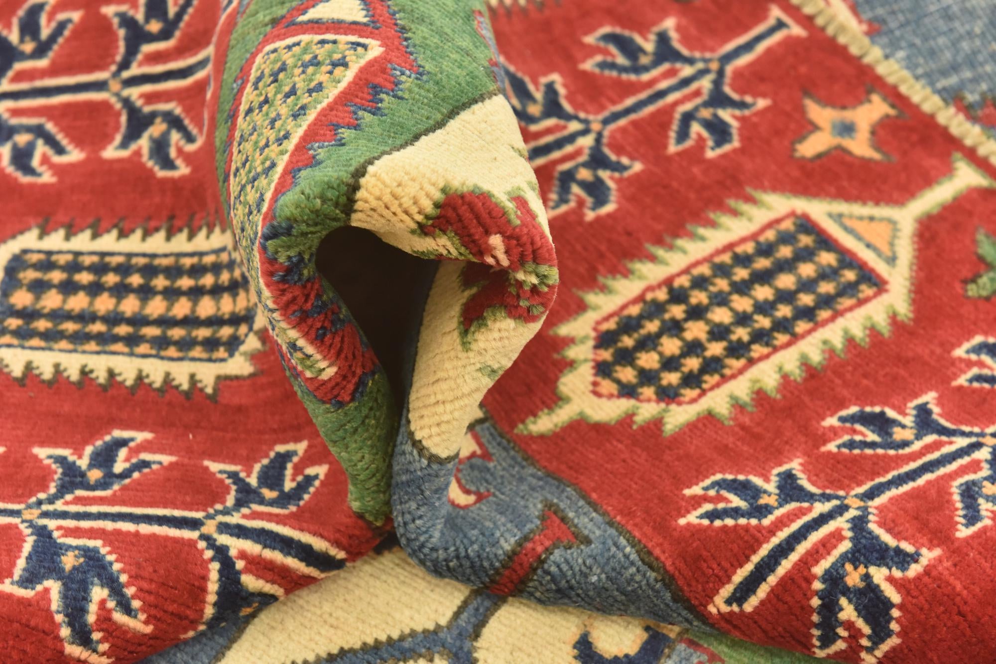 5' 6 x 8' Hand Knotted Kazak Rug