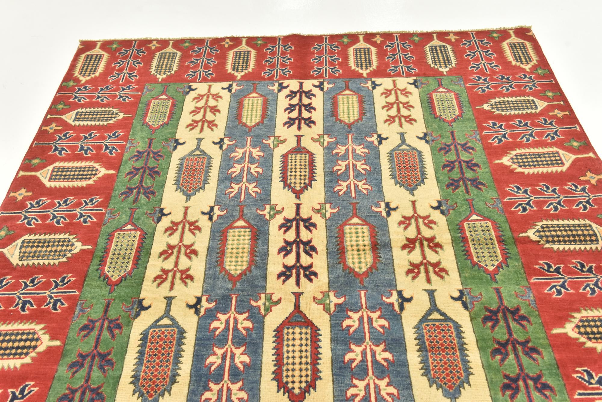 5' 6 x 8' Hand Knotted Kazak Rug