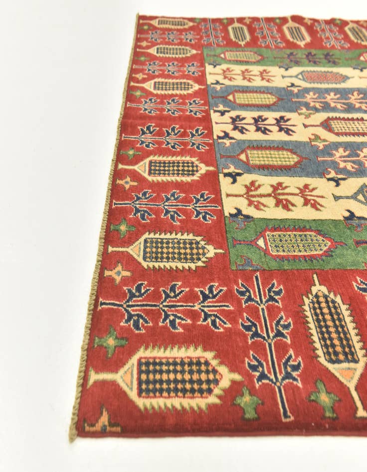 Detail image of 5' 6 x 8'  Hand Knotted Kazak Rug