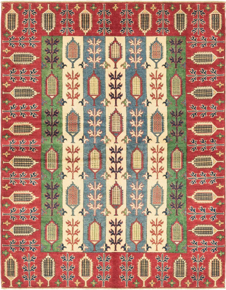 Detail image of 5' 6 x 8' Hand Knotted Kazak Rug