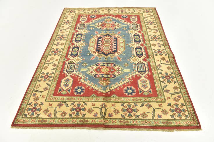 Detail image of 150cm x 200cm anudado a mano Kazak Alfombra
