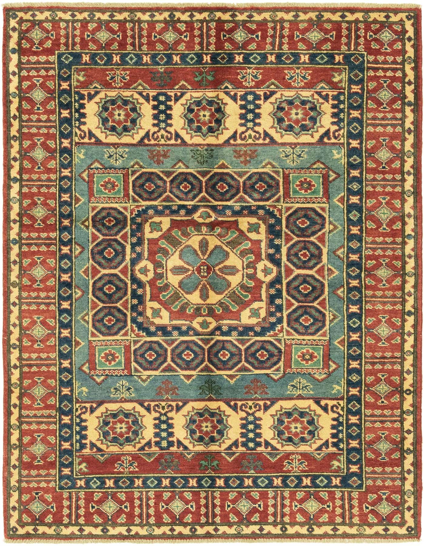 Primary image 4' x 5' 8  Hand Knotted Kazak Rug