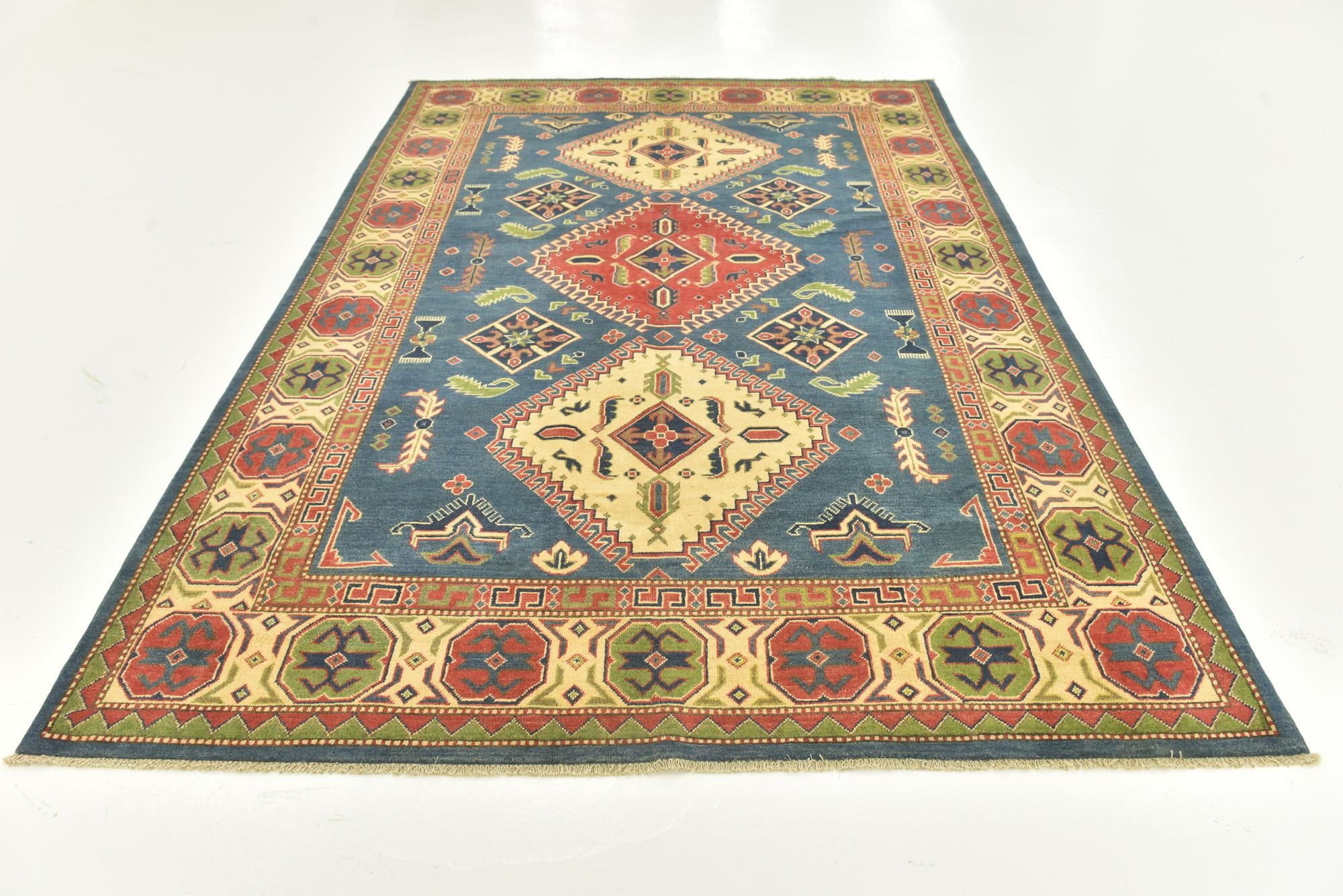 6' 8 x 9' 10 Hand Knotted Kazak Rug