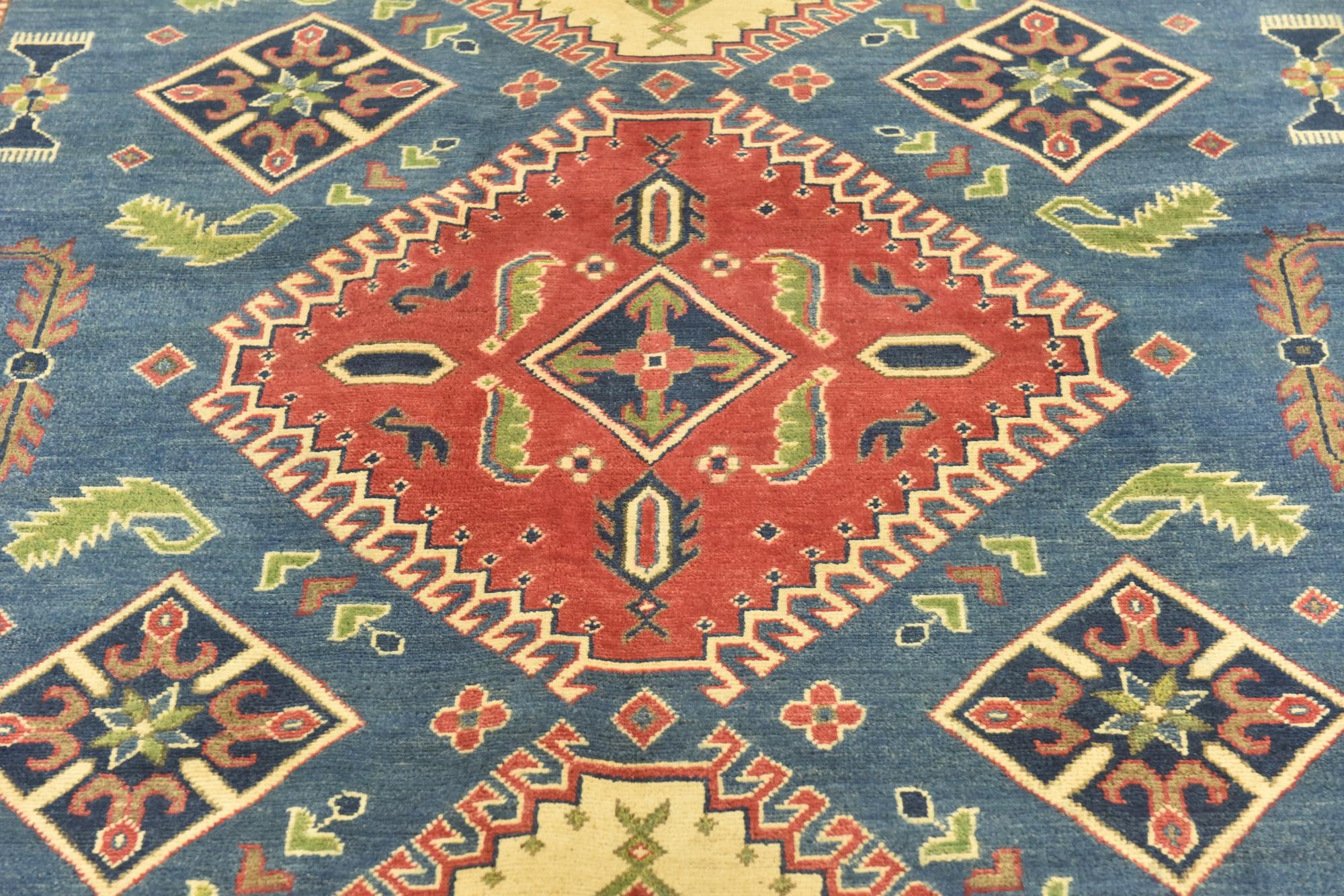 6' 8 x 9' 10 Hand Knotted Kazak Rug