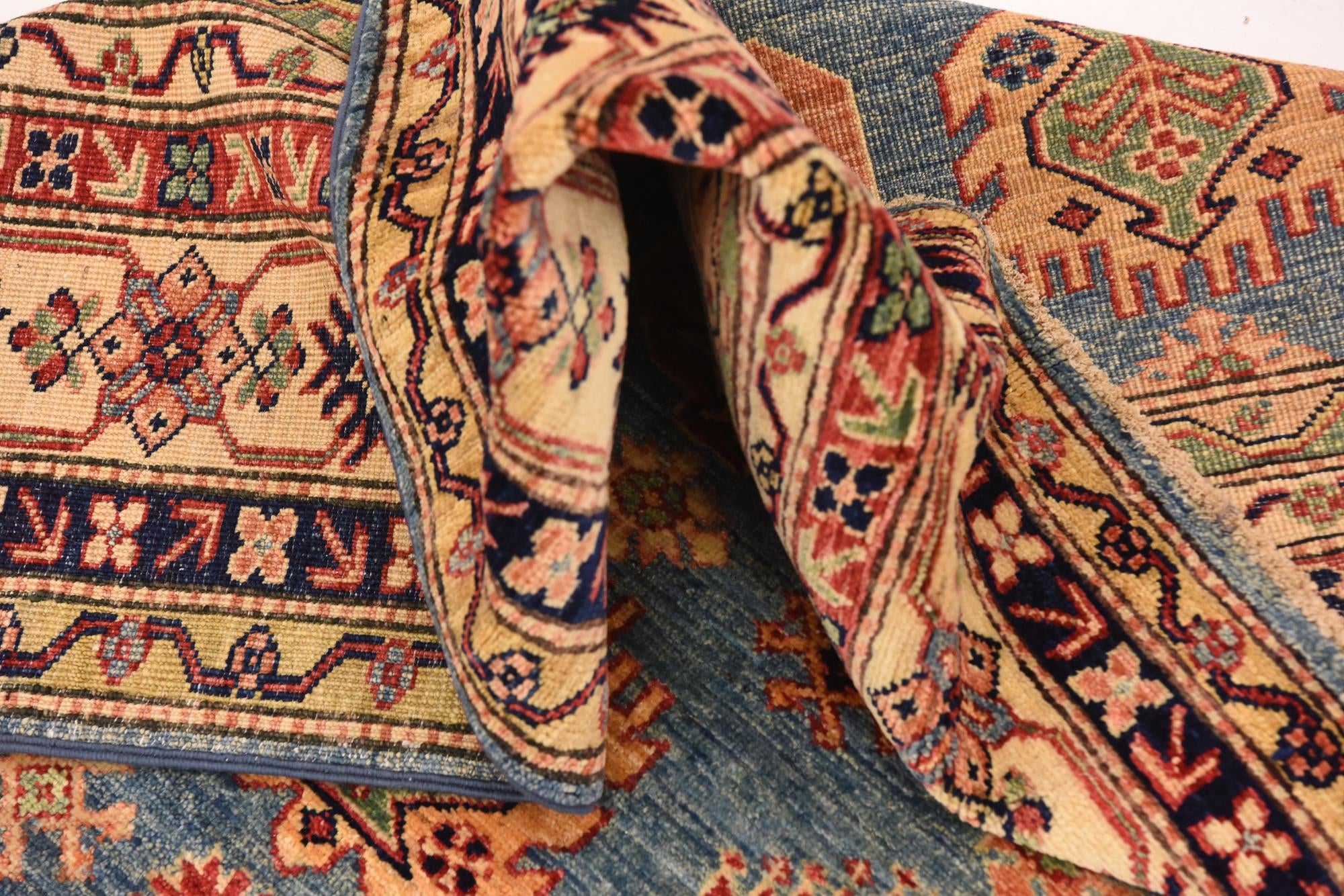 200cm x 285cm anudado a mano Kazak Alfombra Oriental