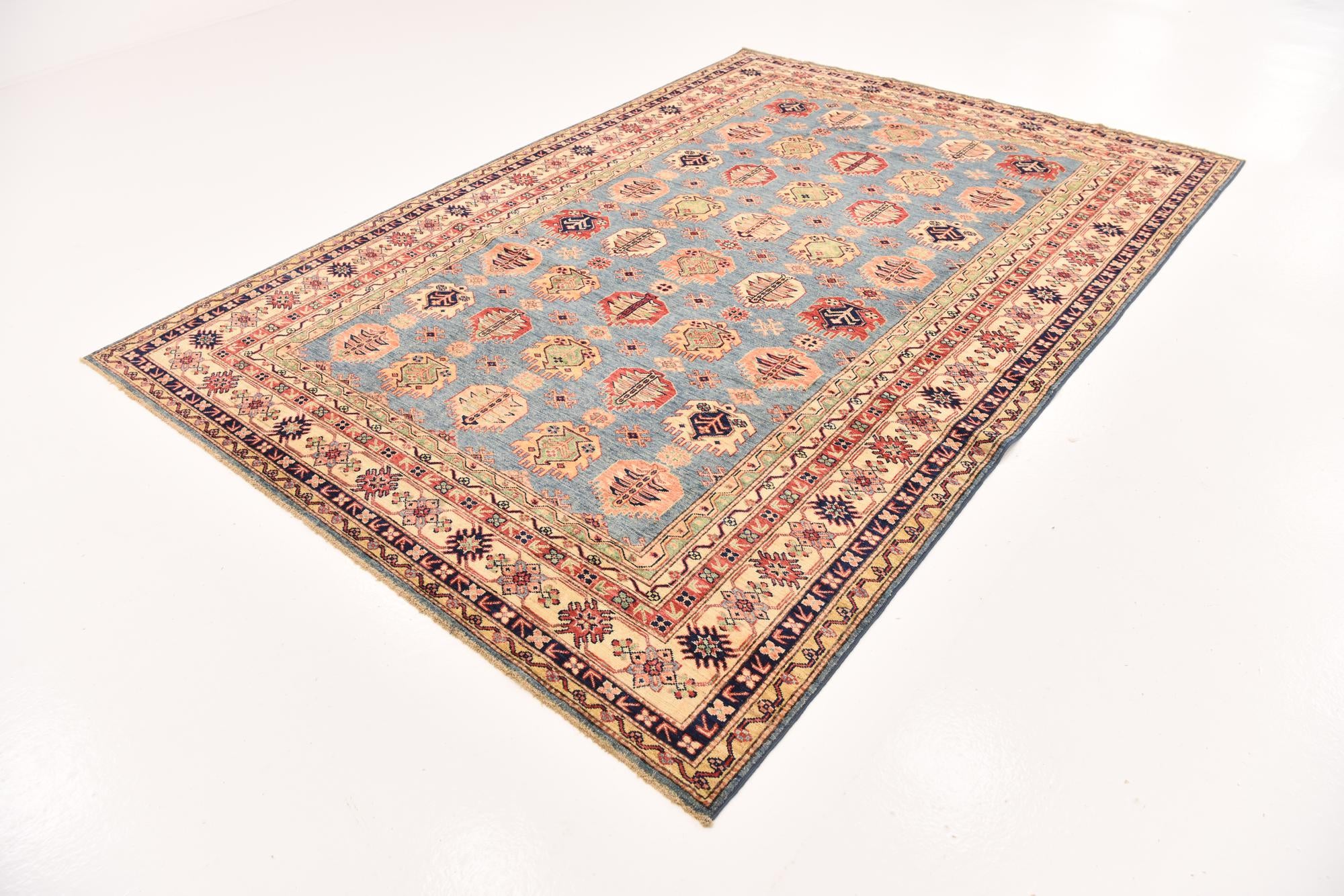 200cm x 285cm anudado a mano Kazak Alfombra Oriental