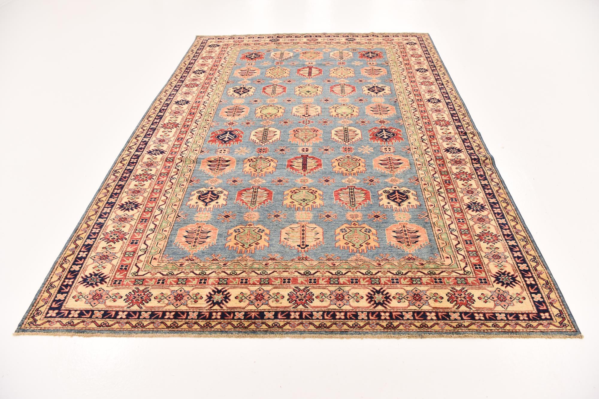 200cm x 285cm anudado a mano Kazak Alfombra Oriental