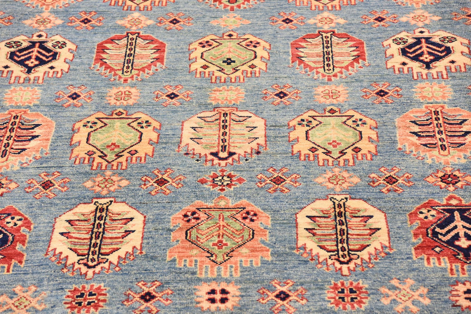 200cm x 285cm anudado a mano Kazak Alfombra Oriental