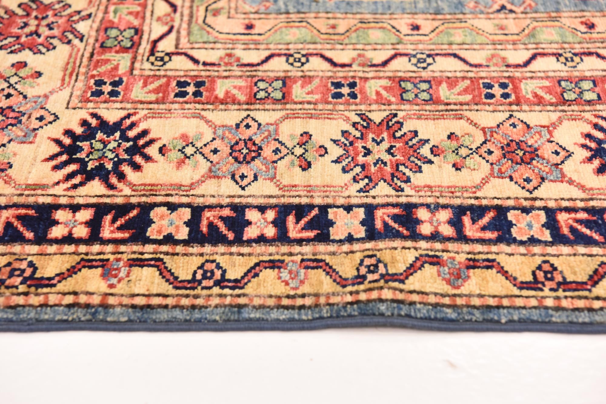 200cm x 285cm anudado a mano Kazak Alfombra Oriental