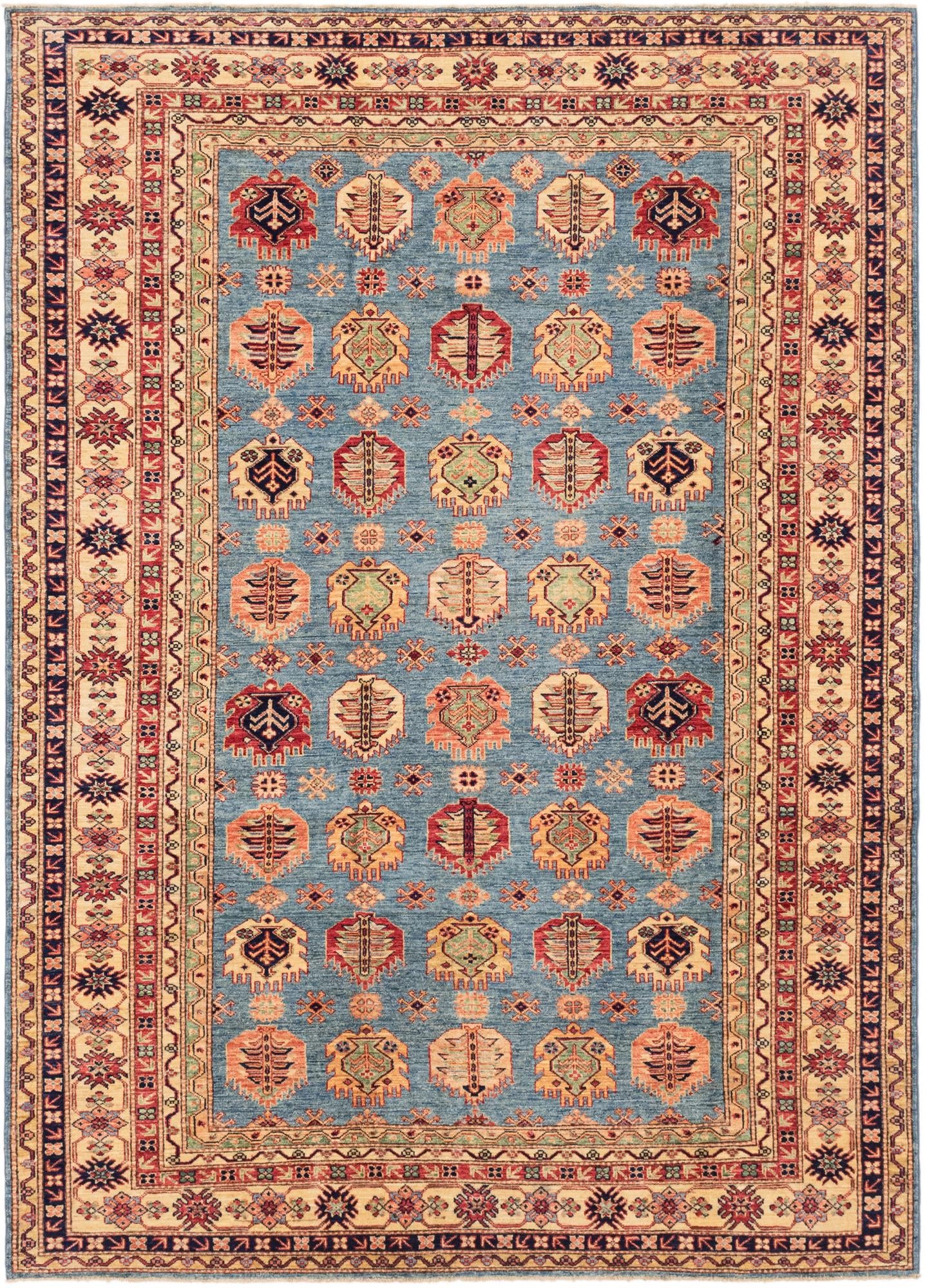 200cm x 285cm anudado a mano Kazak Alfombra Oriental