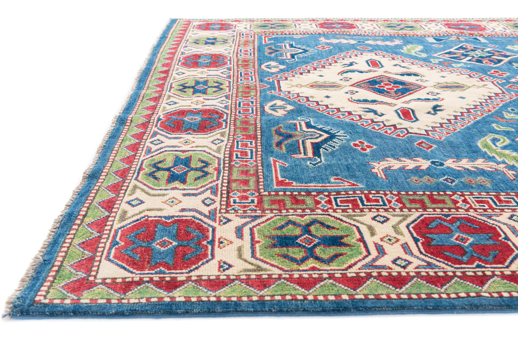 195cm x 295cm Hand Knotted Kazak Rug