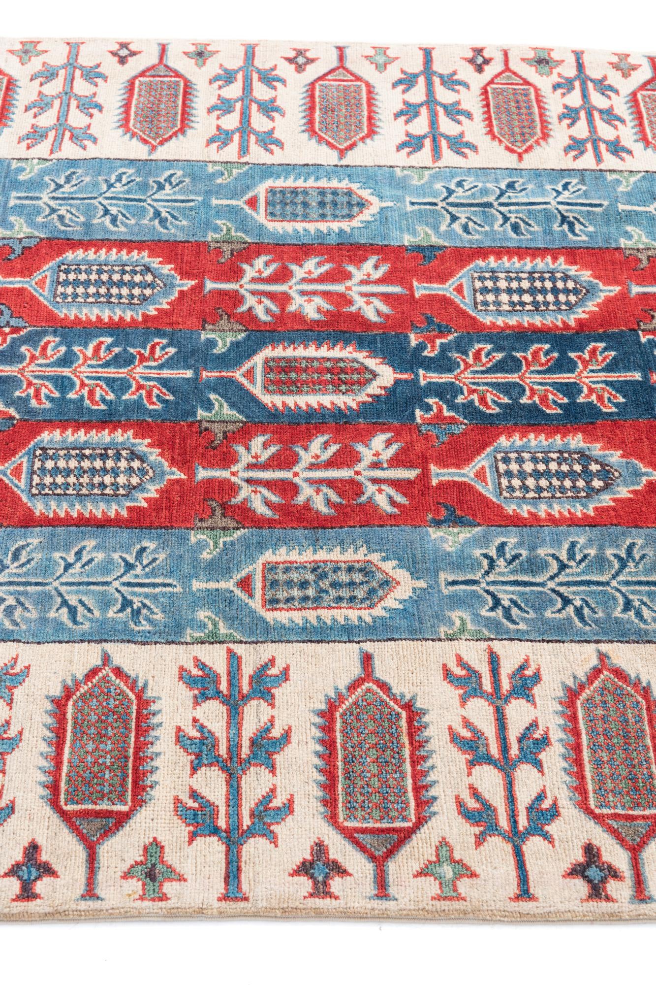 4' 3 x 6' 1 Hand Knotted Kazak Rug