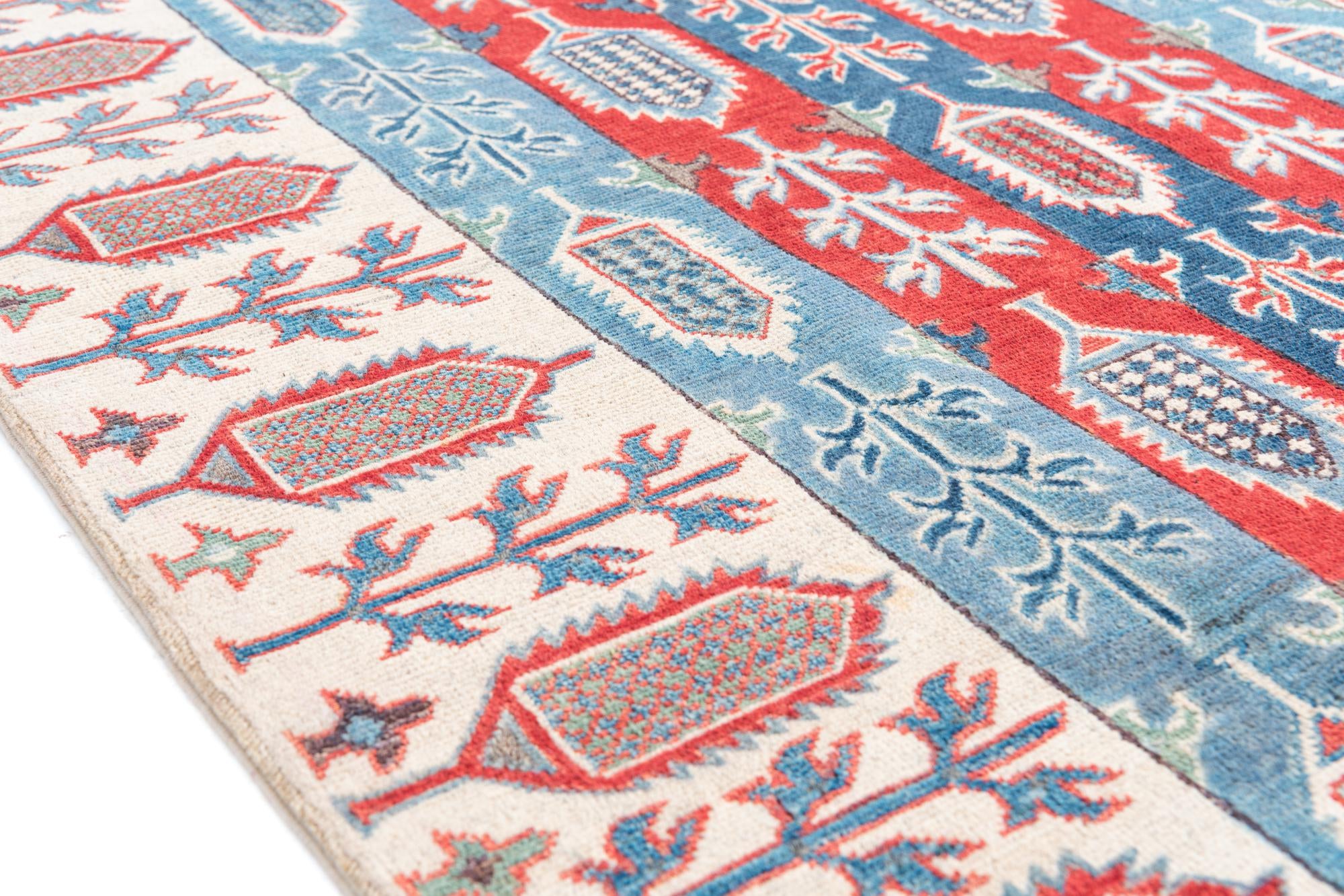 4' 3 x 6' 1 Hand Knotted Kazak Rug