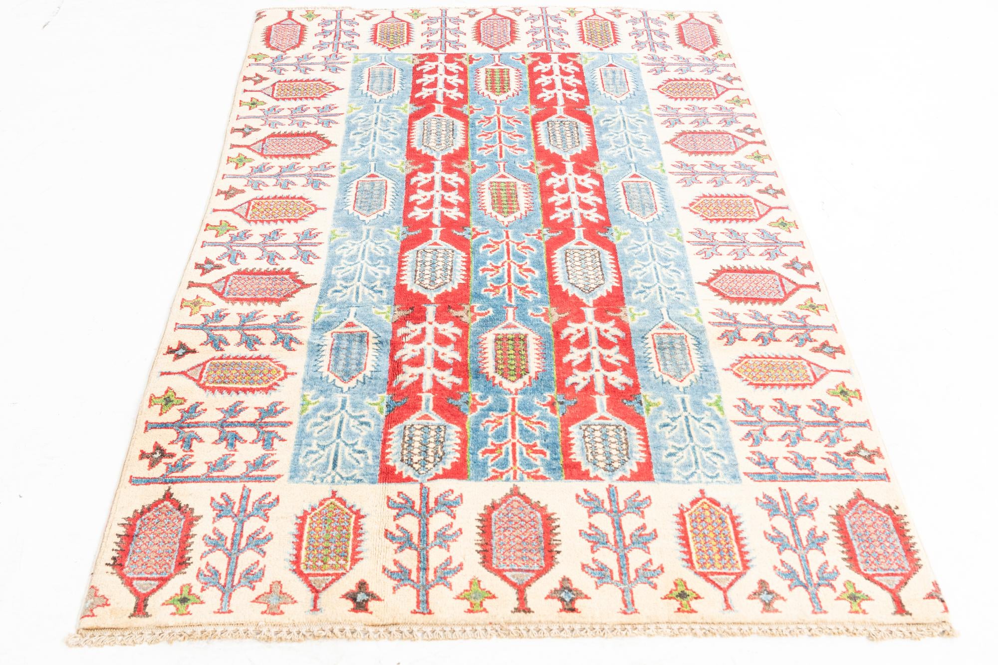 4' x 6' Hand Knotted Kazak Rug