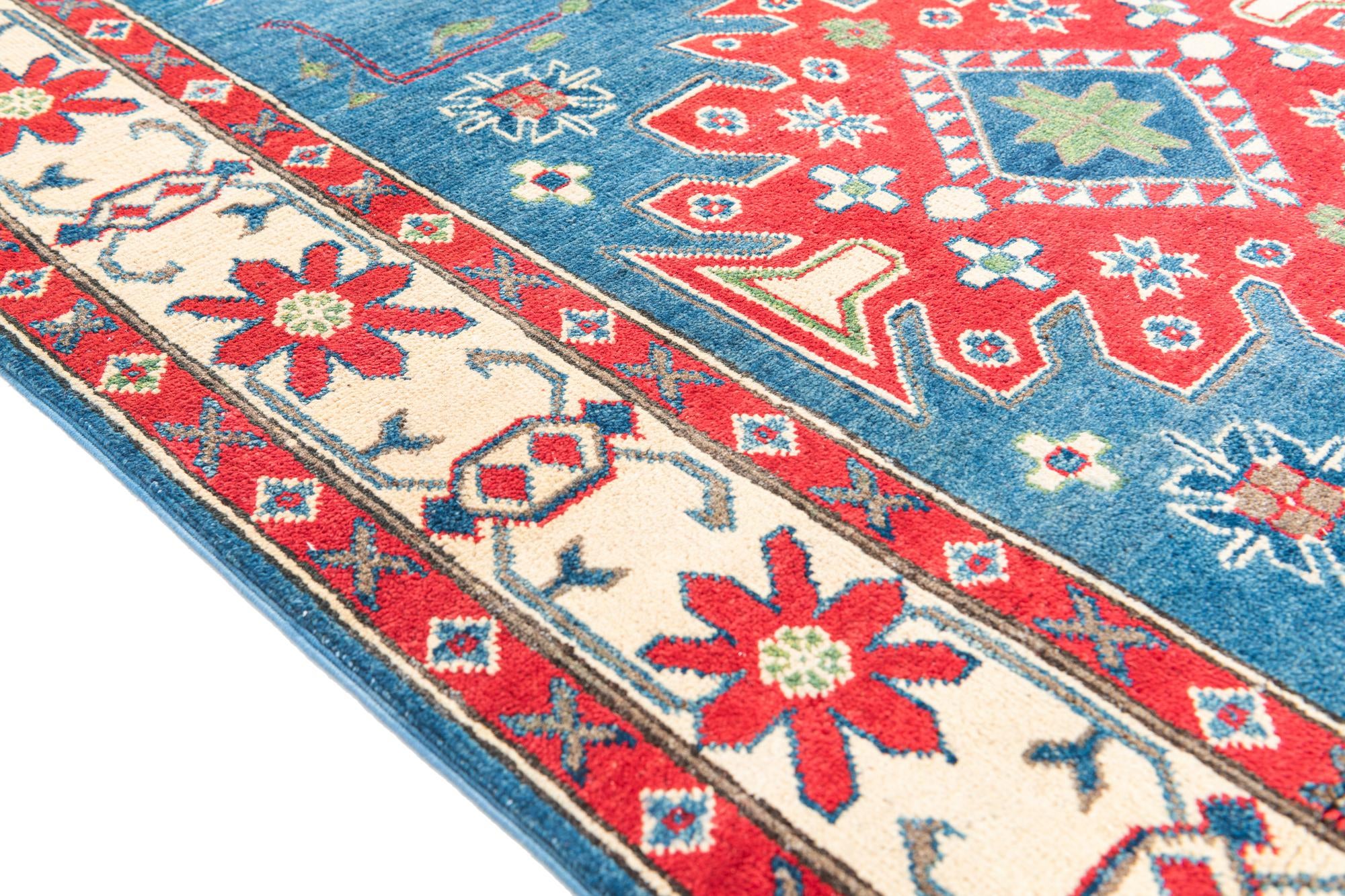 4' x 6' 2 Hand Knotted Kazak Rug