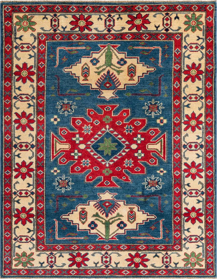 Detail image of 4' x 6' 2 Hand Knotted Kazak Rug