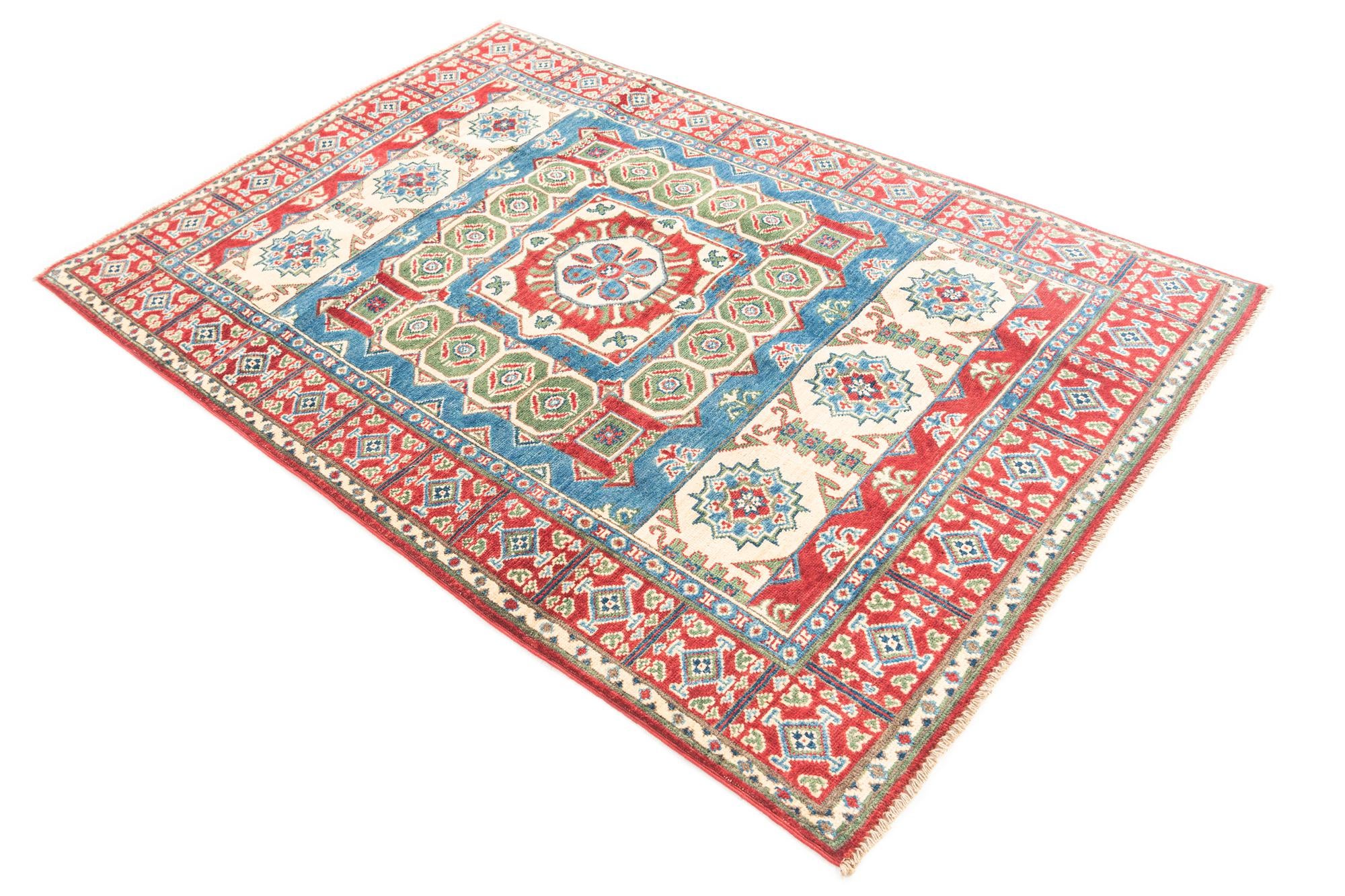 4' 1 x 6' 1 Hand Knotted Kazak Rug