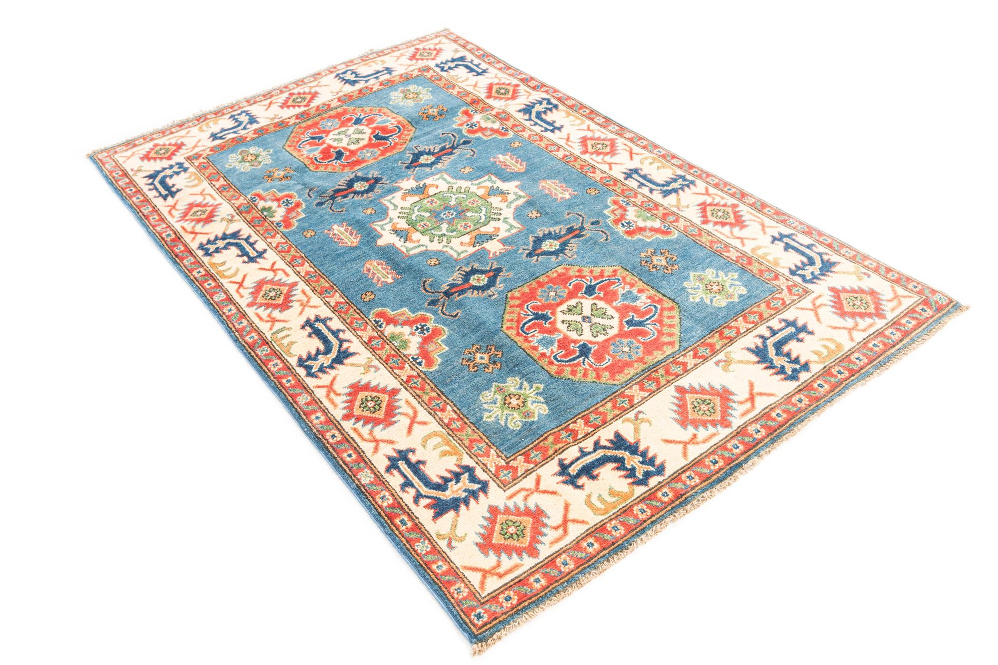 4' x 6' 1 Hand Knotted Kazak Rug
