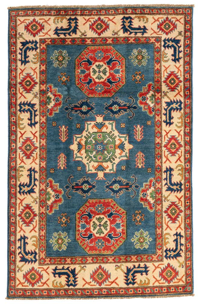 4' x 6' 1 Hand Knotted Kazak Rug