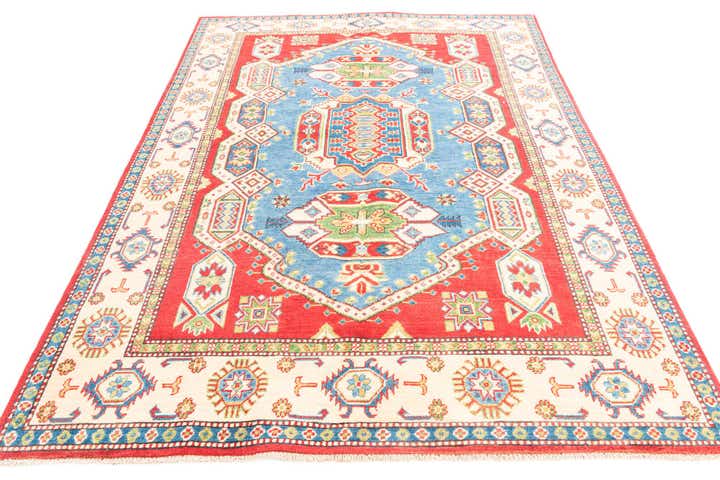 5' 7 x 8' 2 Hand Knotted Kazak Rug