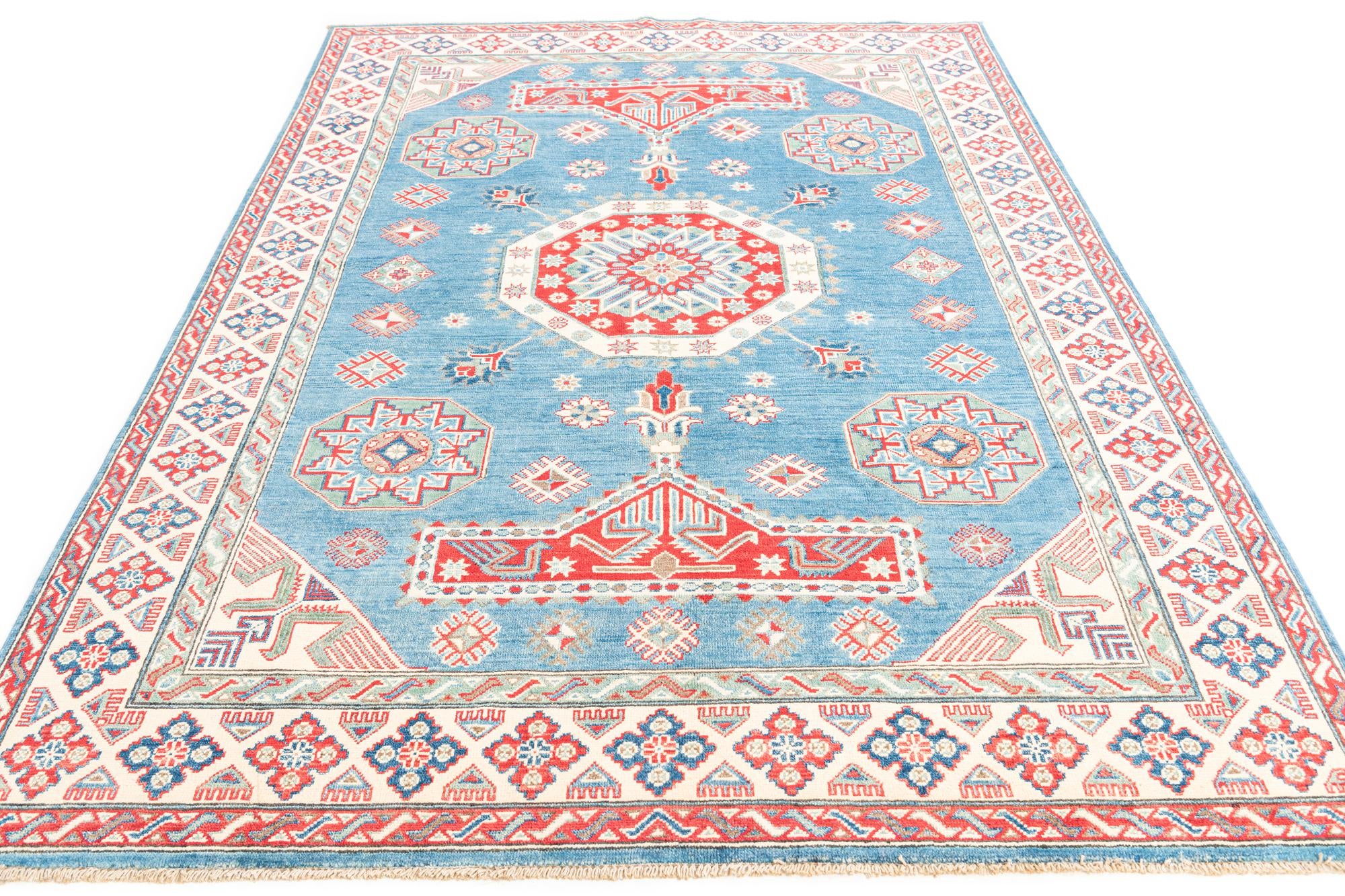 6' 1 x 8' 6 Hand Knotted Kazak Rug