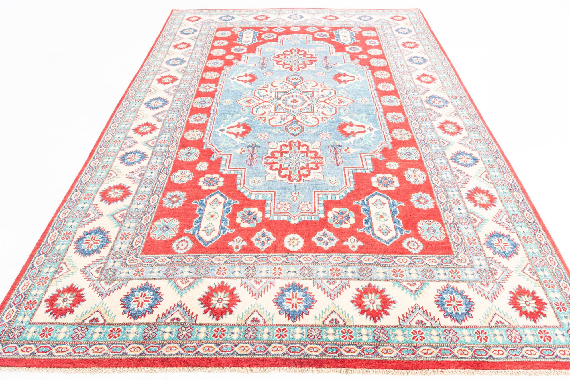 6' 8 x 9' 9 Hand Knotted Kazak Rug