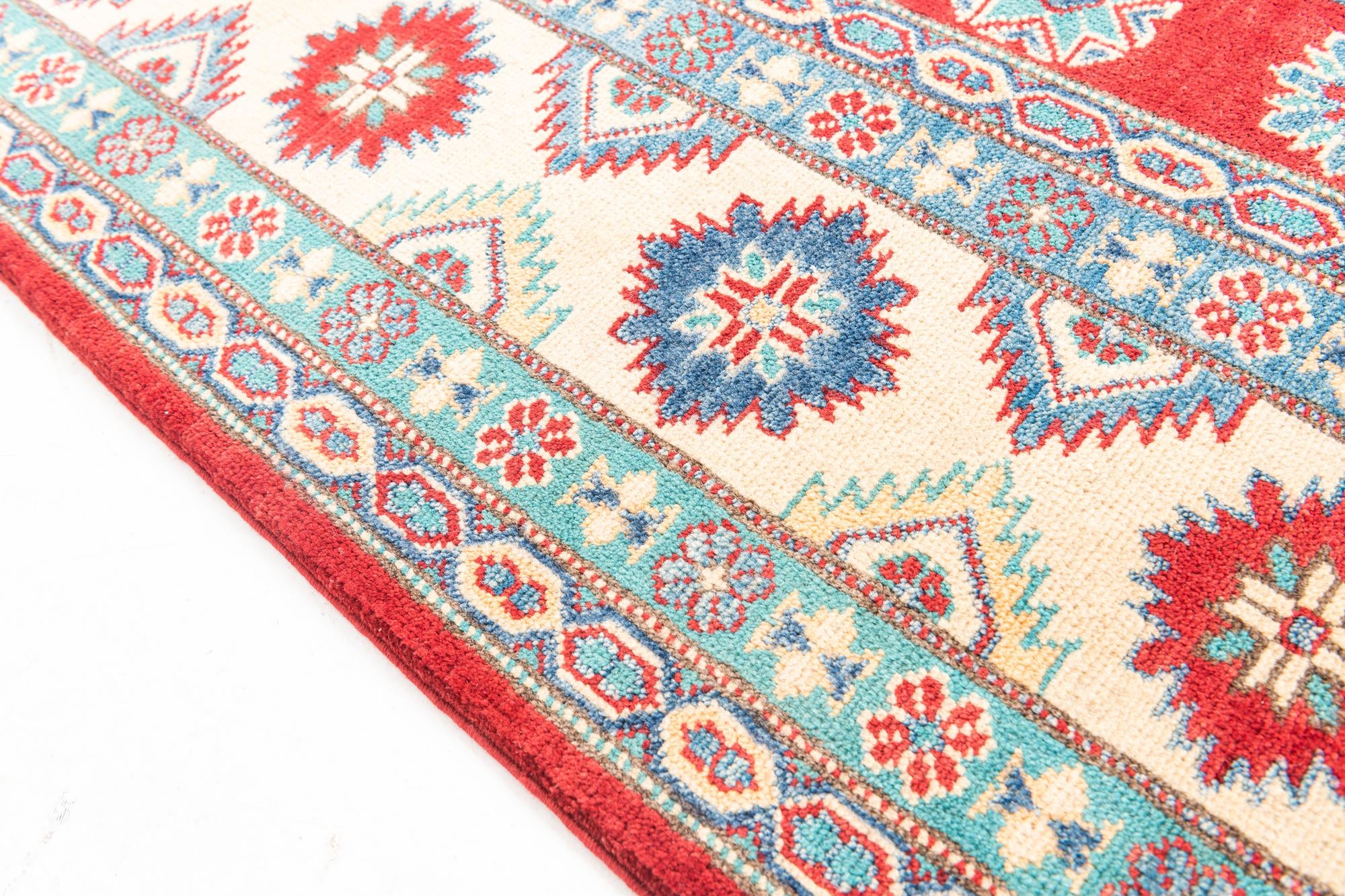 6' 8 x 9' 9 Hand Knotted Kazak Rug