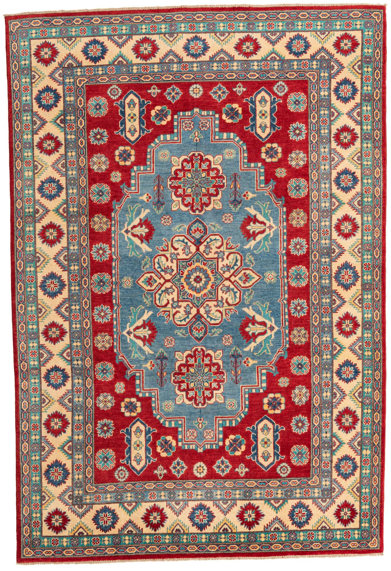 6' 8 x 9' 9 Hand Knotted Kazak Rug