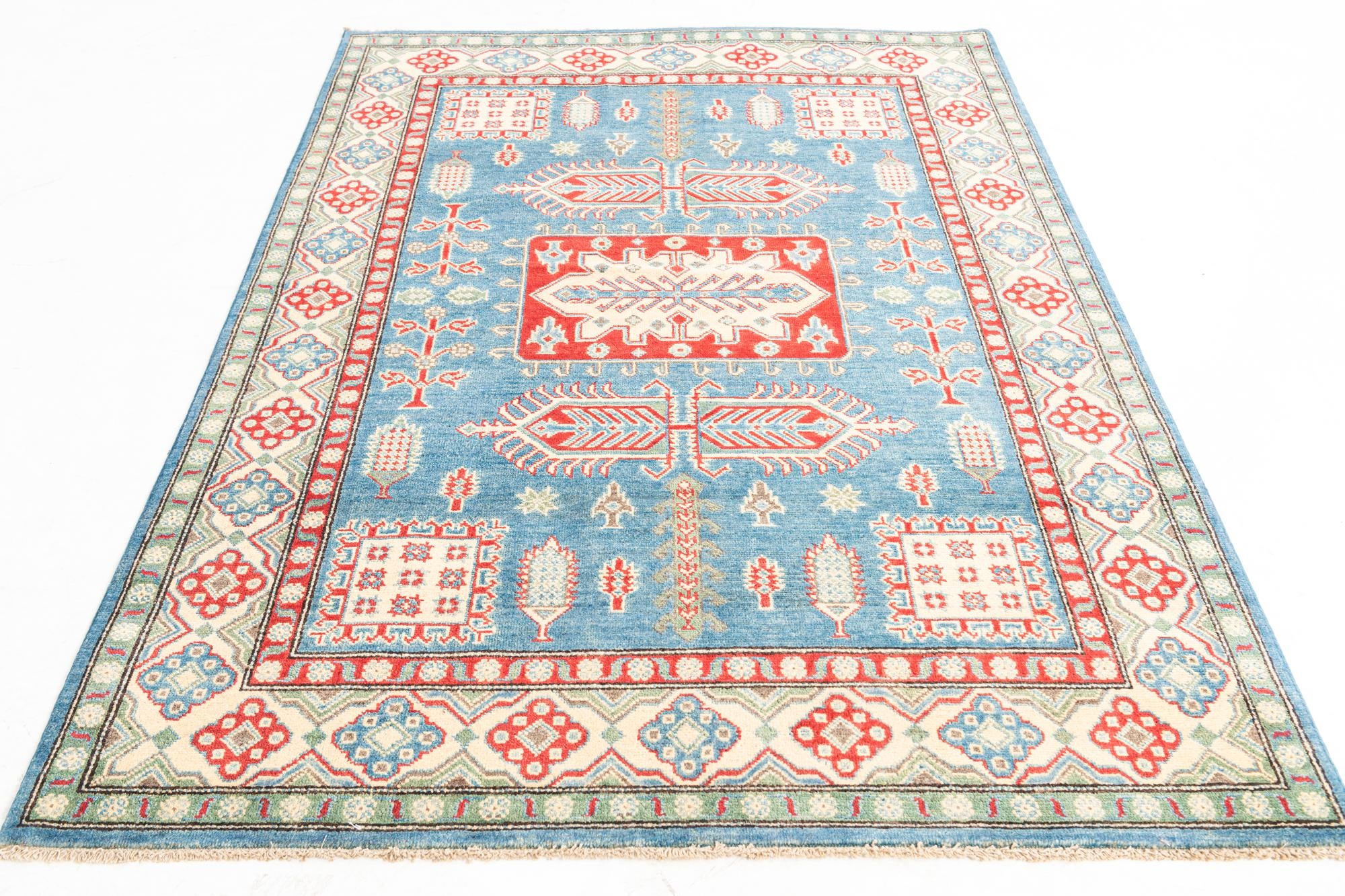 145cm x 205cm anudado a mano Kazak Alfombra
