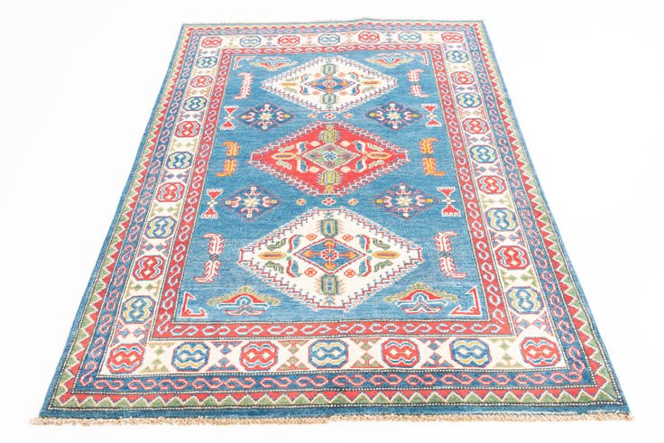 Detail image of 4' 1 x 6' 2 Hand Knotted Kazak Rug