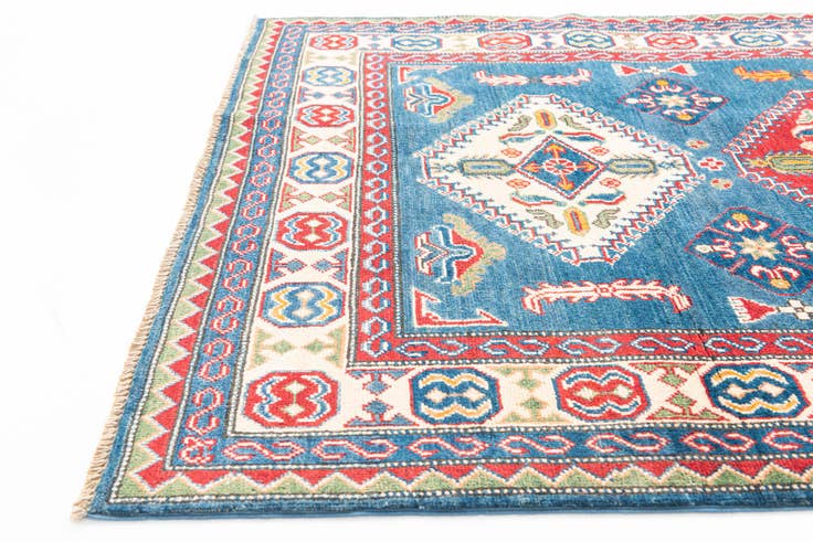 Detail image of 4' 1 x 6' 2 Hand Knotted Kazak Rug