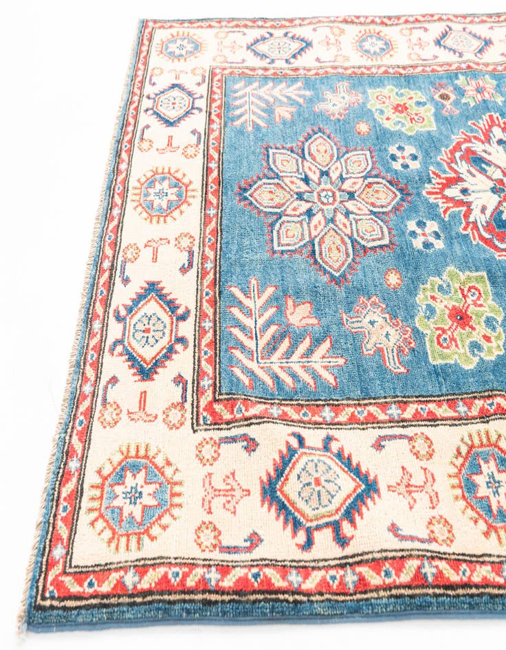 Detail image of 4' 1 x 6' 6 Hand Knotted Kazak Rug
