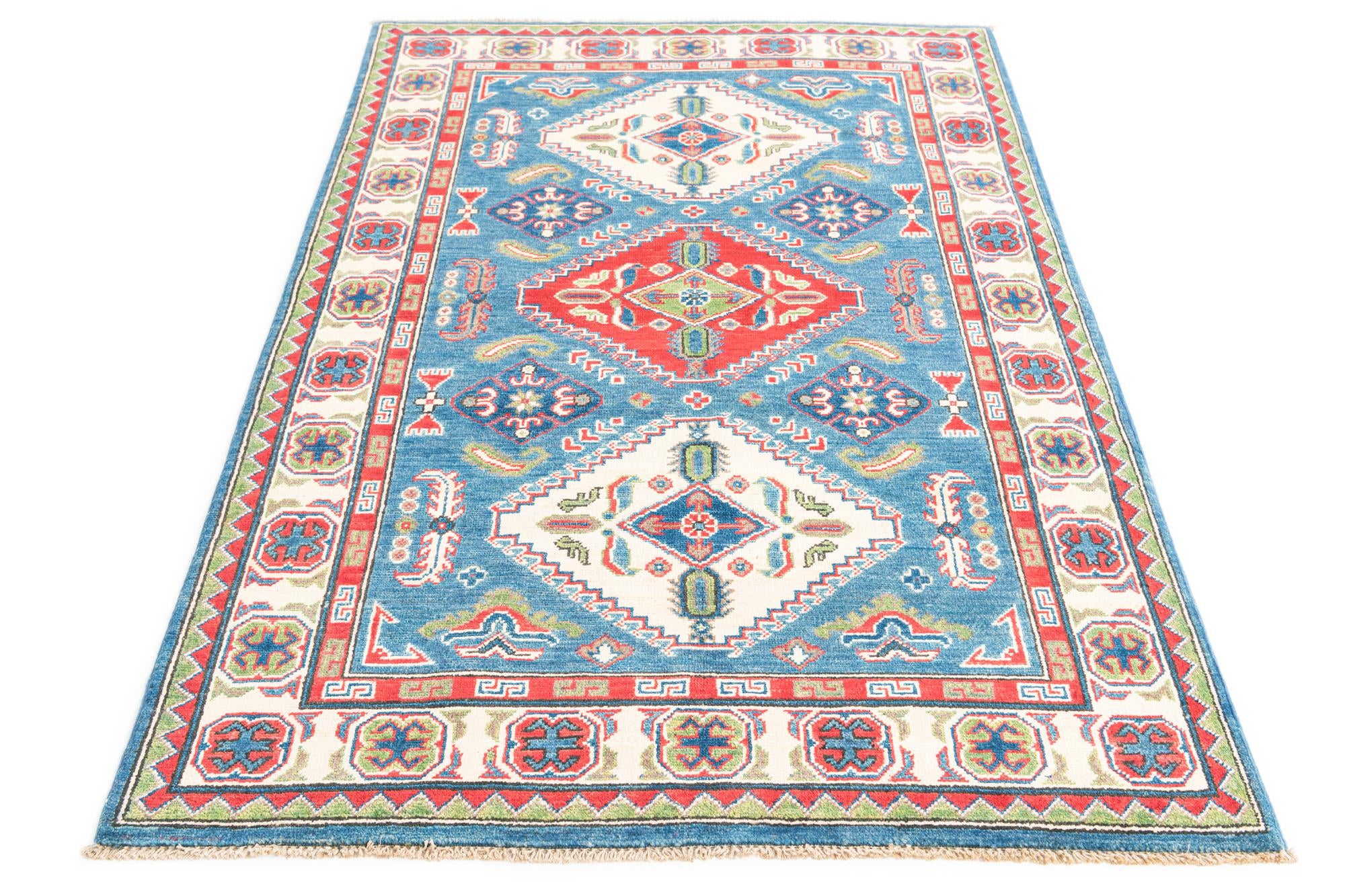 4' x 6' 1 Hand Knotted Kazak Rug