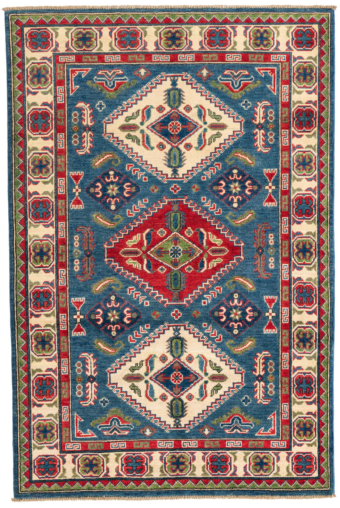 4' x 6' 1 Hand Knotted Kazak Rug