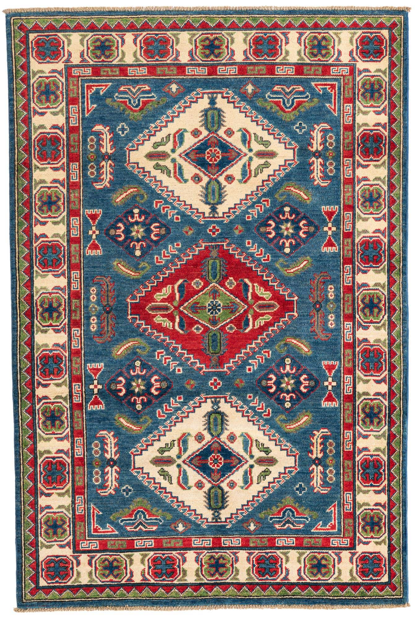 4' x 6' 1 Hand Knotted Kazak Rug