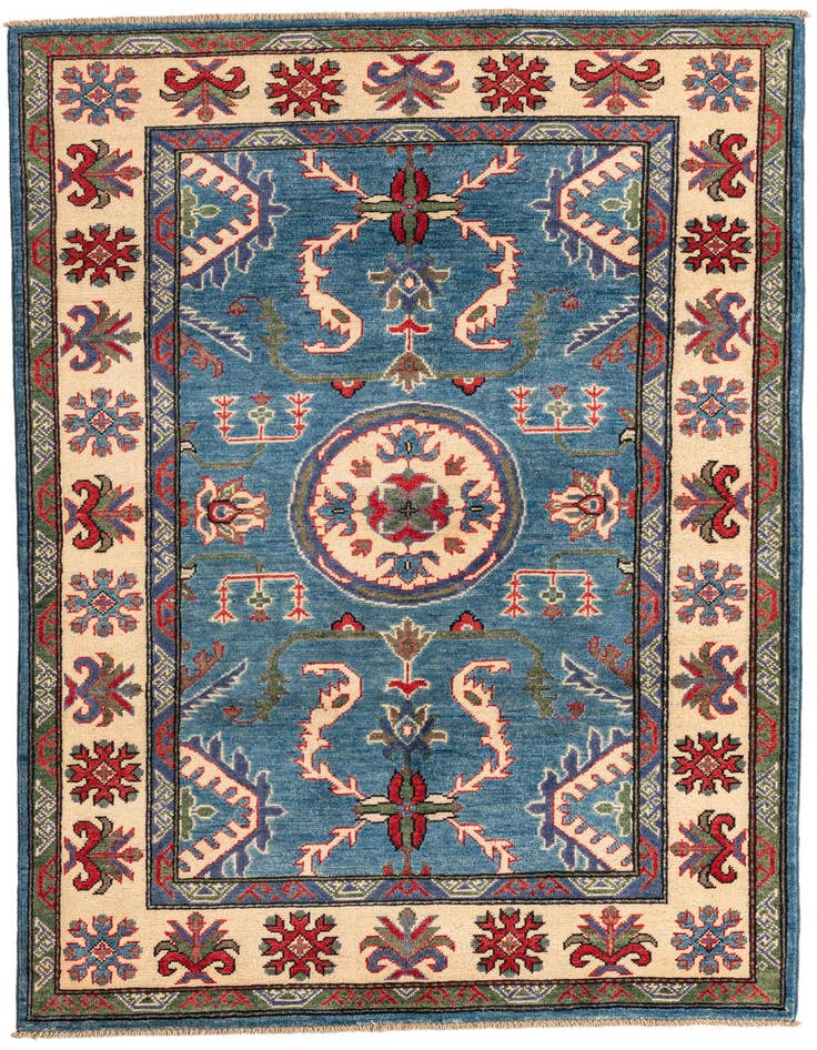 Detail image of 3' 10 x 5' 10 Hand Knotted Kazak Rug