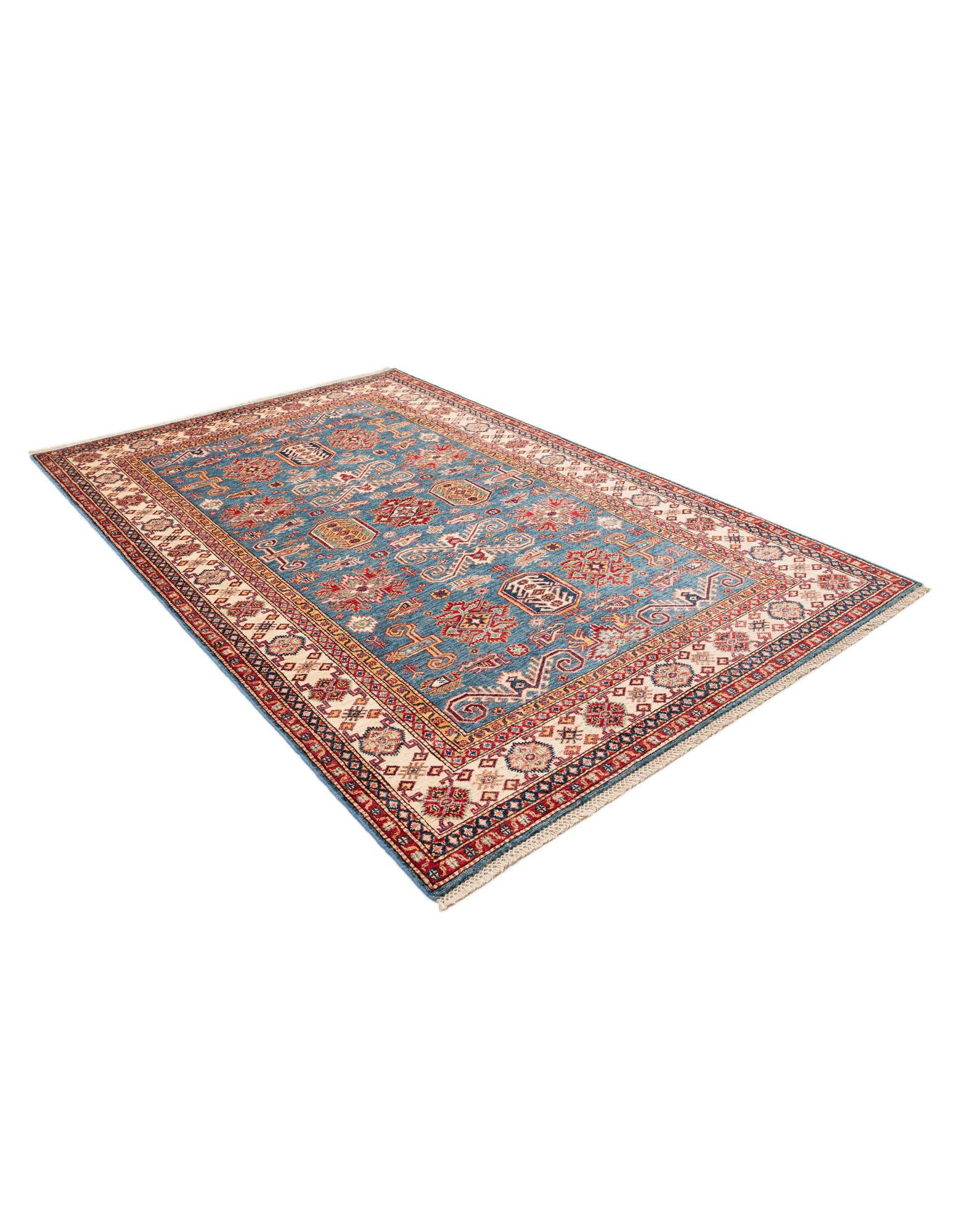 5' 4 x 8' 3 Hand Knotted Kazak Oriental Wool Rug