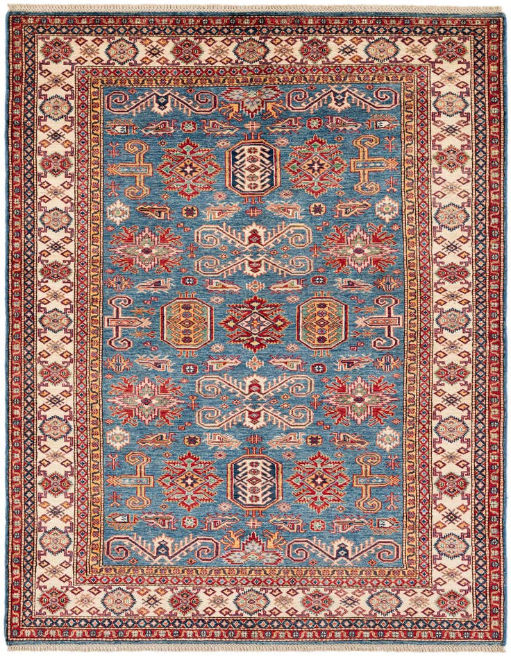 Detail image of 5' 4 x 8' 3 Hand Knotted Kazak Oriental Wool Rug