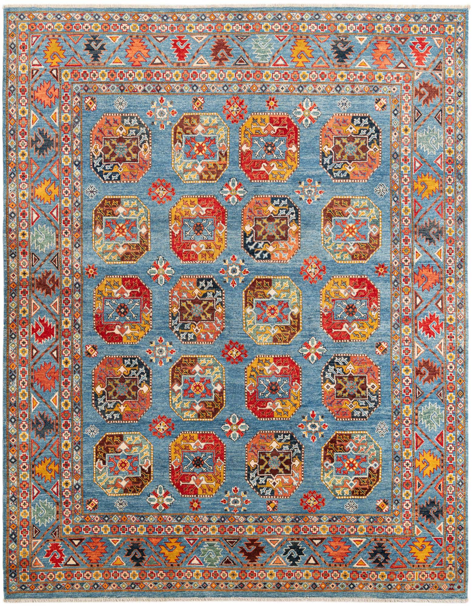 7' 10 x 9' 7 Hand Knotted Kazak Rug