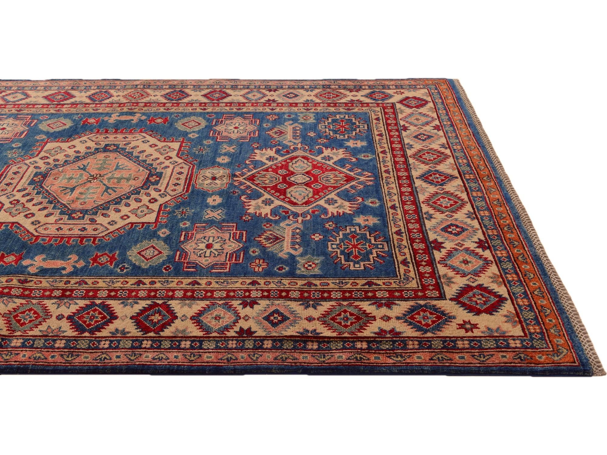 5' 6 x 8' Hand Knotted Kazak Rug