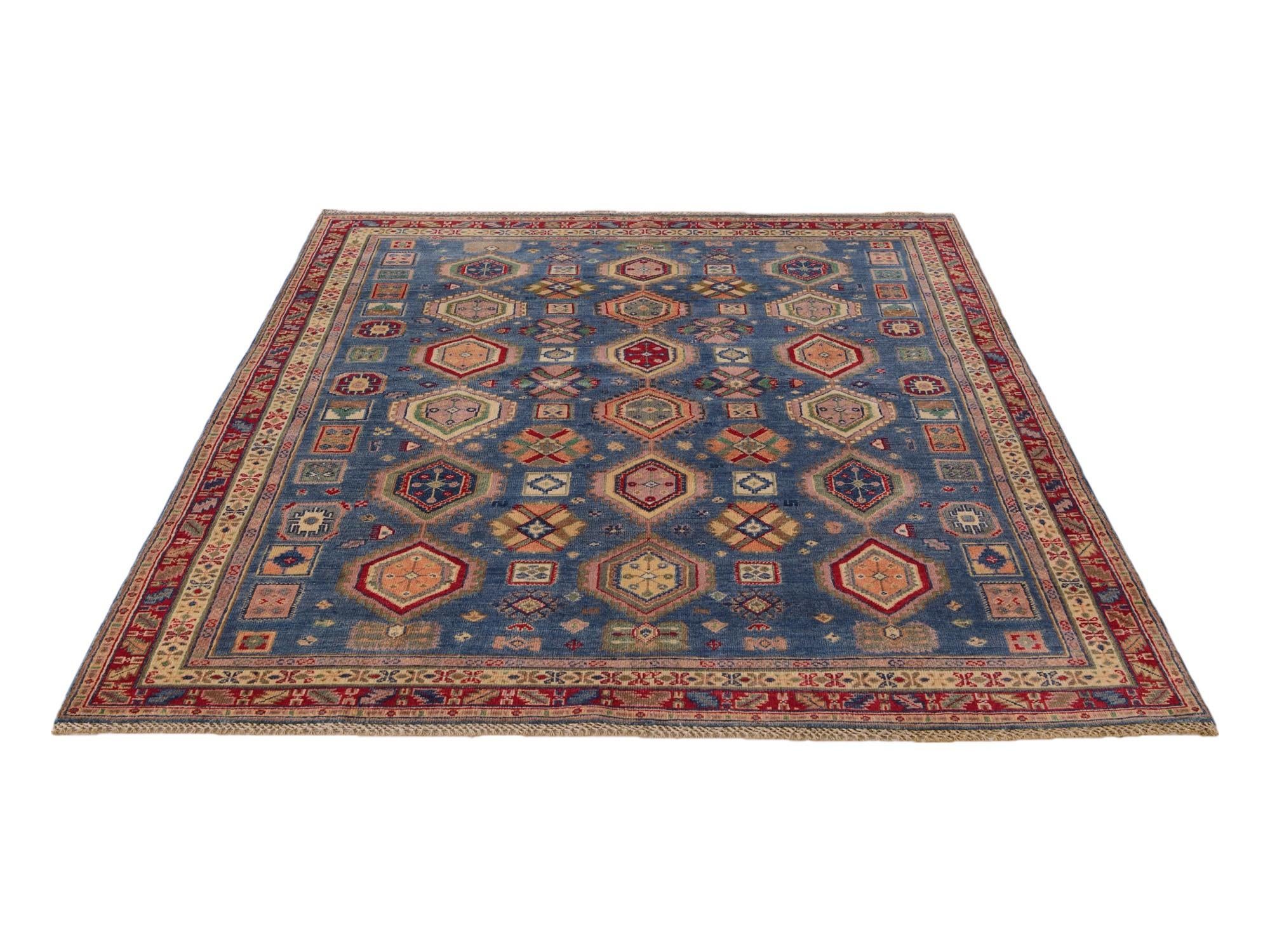 5' 9 x 7' 8 Hand Knotted Kazak Rug