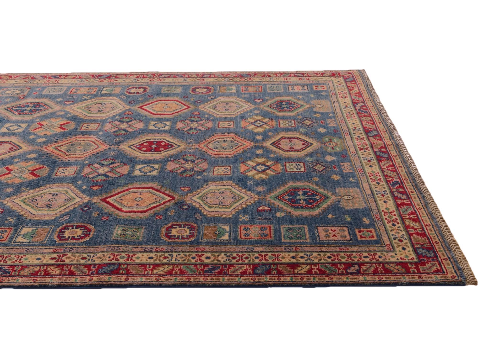 5' 9 x 7' 8 Hand Knotted Kazak Rug