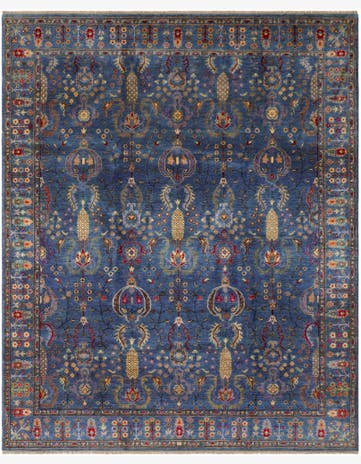 8' x 9' 9 Hand Knotted Kazak Rug